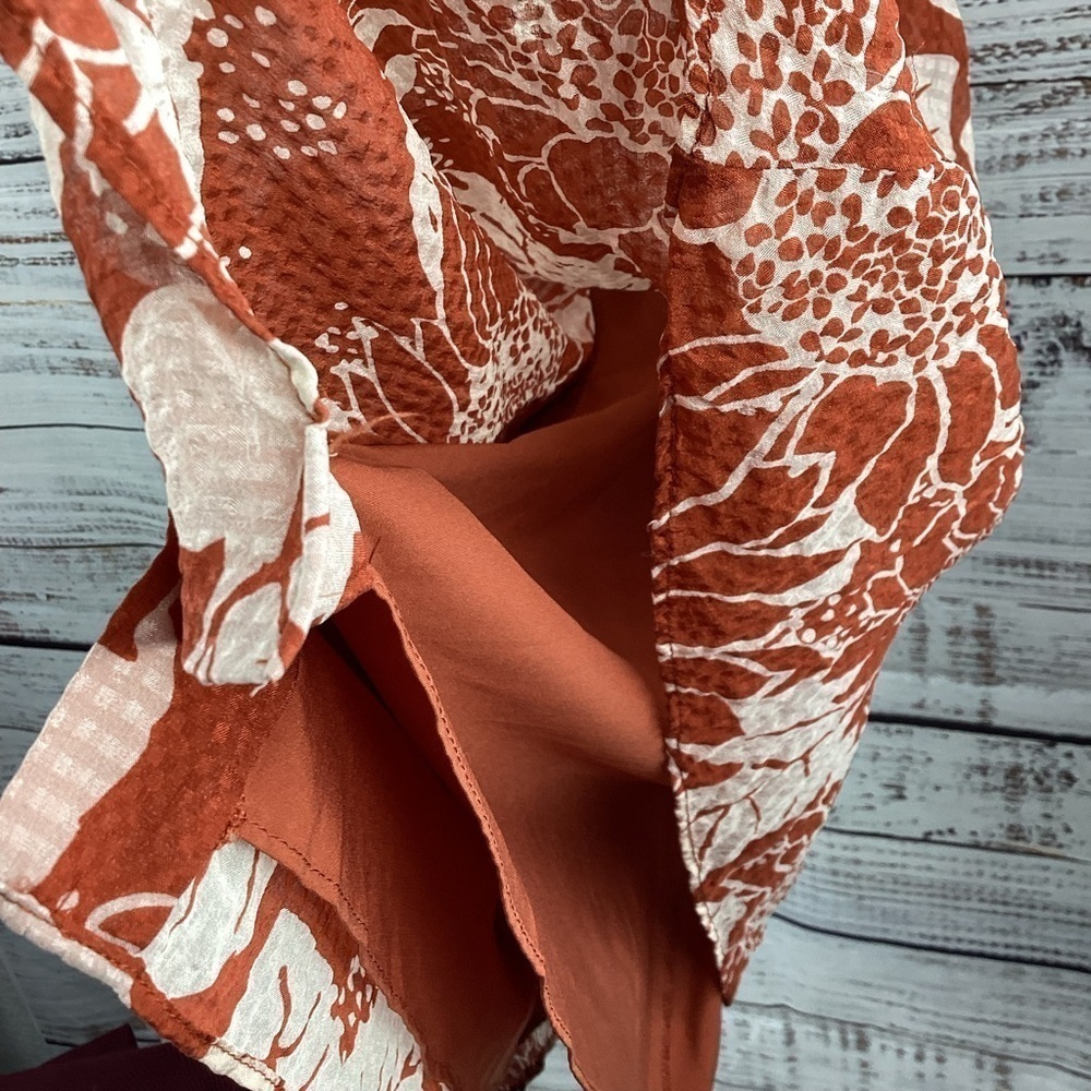 MADEWELL SIZE 2 MINI DRESS SILK TIE FRONT FALL SUNFLOWER‎ GUC - Picture 10 of 15